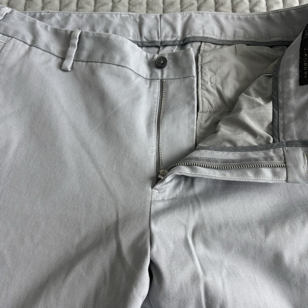 J. Hilburn Chino Pants Mens 36x32 Light Gray Cotton Stretch Preppy - Picture 8 of 11